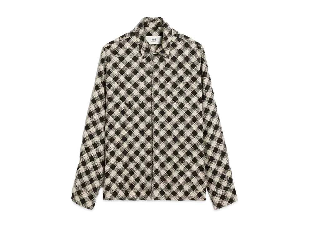 AMI PARIS Double Topstitch Classic Shirt "Black/Off White"