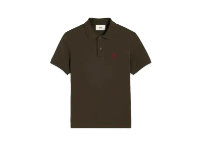AMI PARIS Ami de Coeur Polo Shirt "Dark Coffee"
