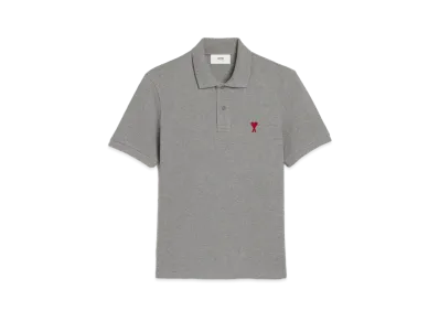 AMI PARIS Ami de Coeur Polo Shirt "Heather Grey"