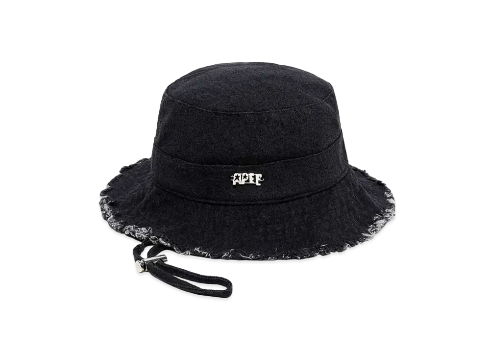 A BATHING APE Denim Bucket Hat "Black"