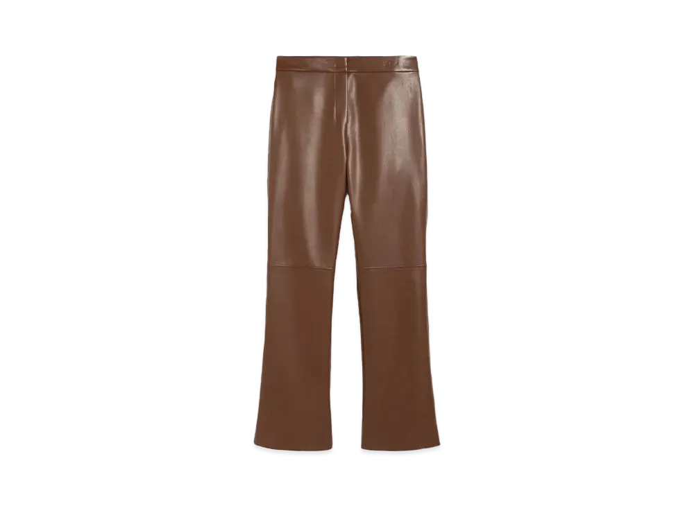 Max Mara Sublime Leather Look Jersey Trousers "Tobacco Brown"