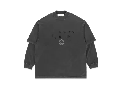 1017 ALYX 9SM Double Sleeve Laser Cut Logo T-shirt "Washed Black"