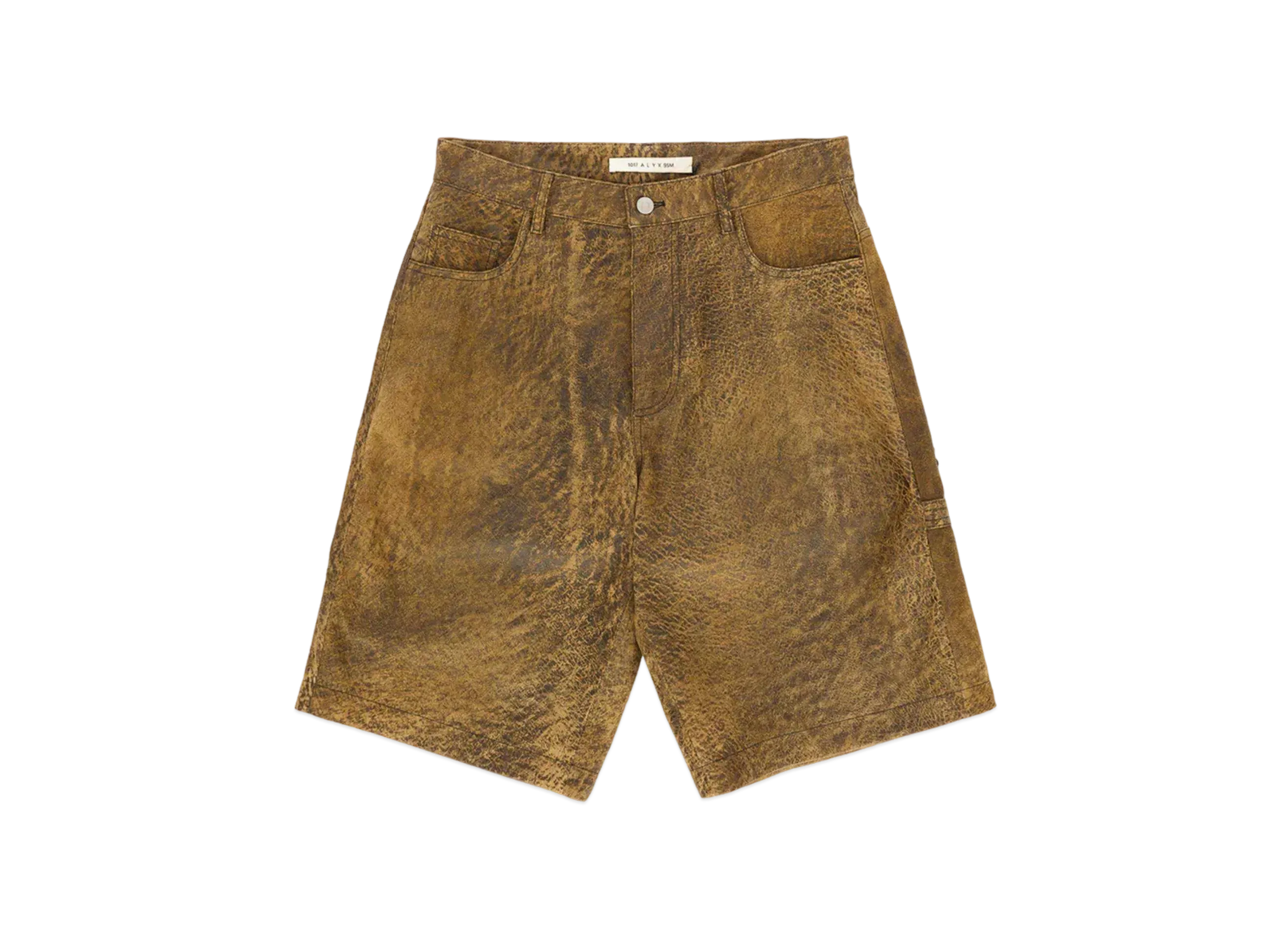 1017 ALYX 9SM Treated Leather Buckle Shorts "Treated Tan"