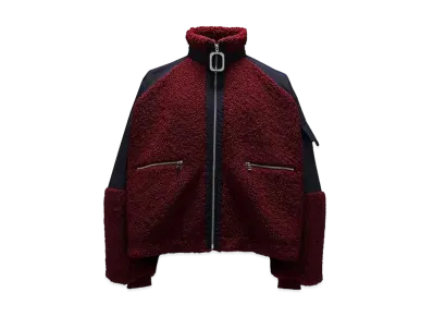 JW ANDERSON Colorblock Fleece Track Top "Burgundy/Navy"