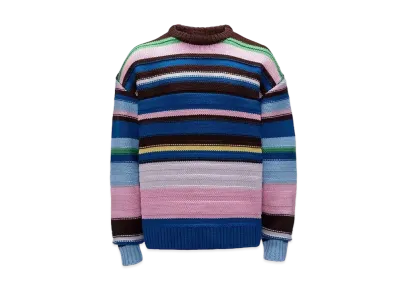 JW ANDERSON Striped Crew Neck Sweater "Grey"