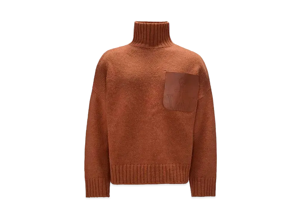 JW ANDERSON Patch Pocket Turtleneck Sweater "Tobacco"