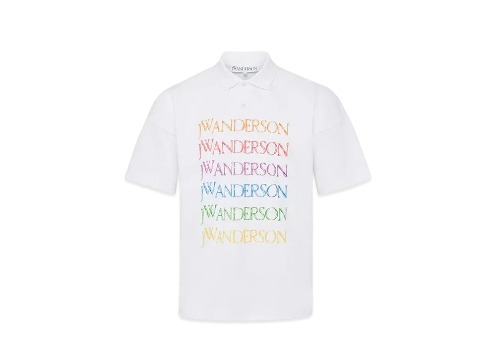 JWアンダーソン プライドカプセル ロゴ ポロシャツ "ホワイト"