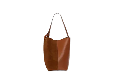 JW ANDERSON JWA Corner Bucket Suede Crossbody Bag "Dark Pecan"
