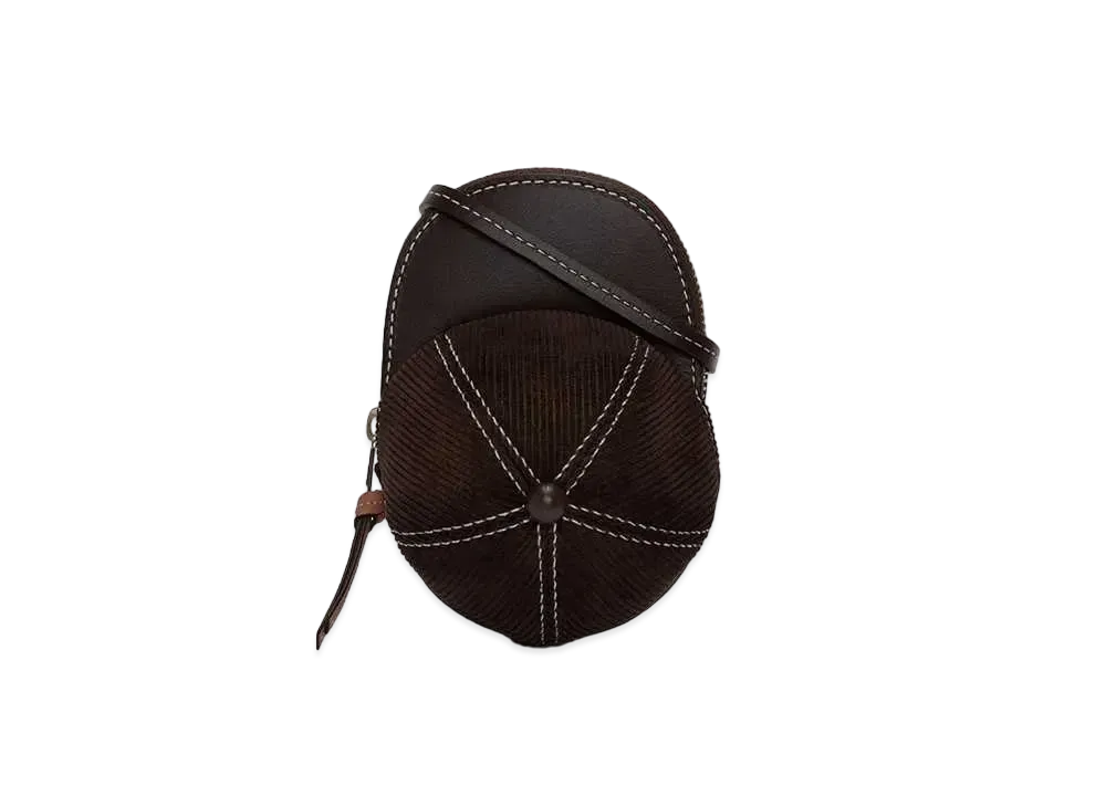 JW ANDERSON Medium Cap Corduroy Crossbody Bag "Brown"