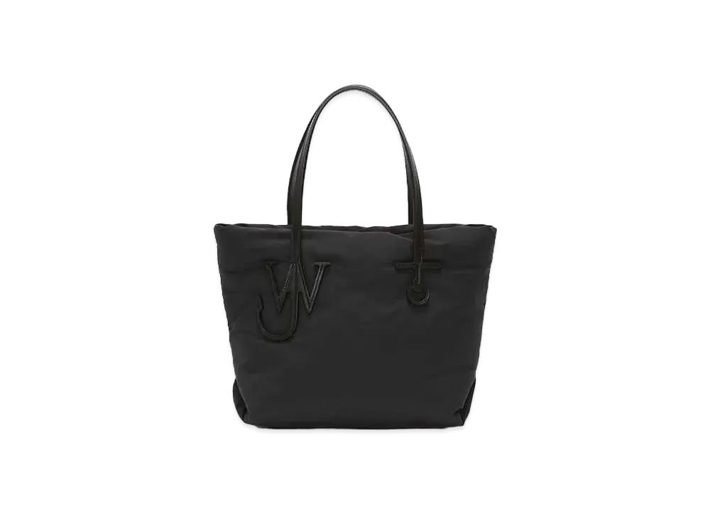 JW ANDERSON Small Puffy Anchor Logo Nylon Tote Bag "Black"