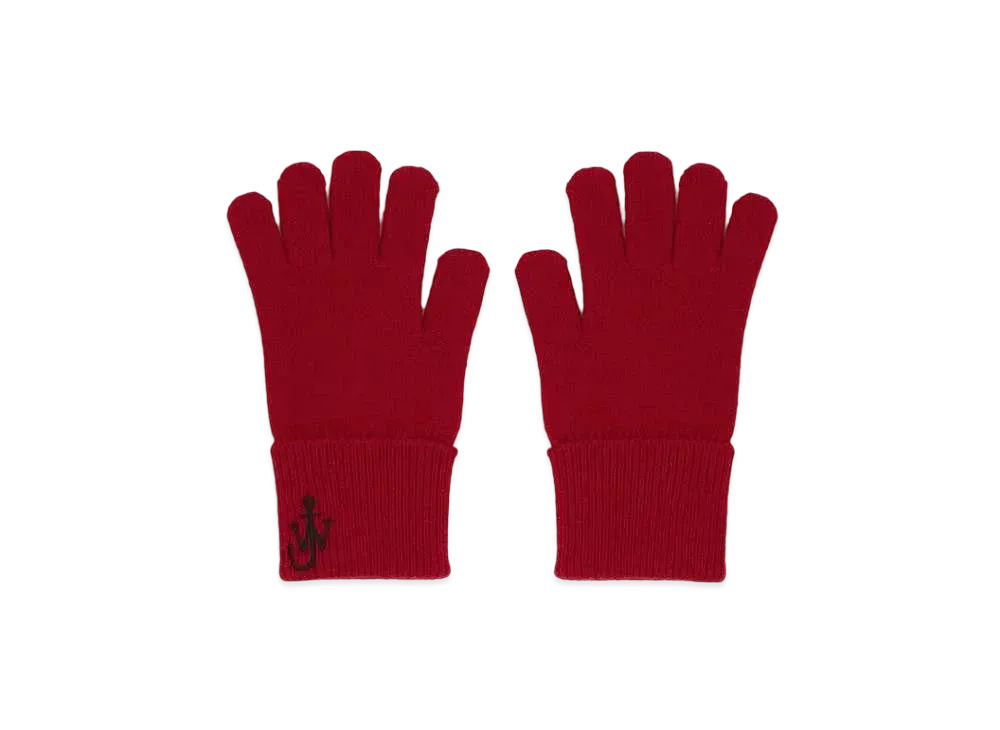 JW ANDERSON Anchor Logo Gloves "Red"