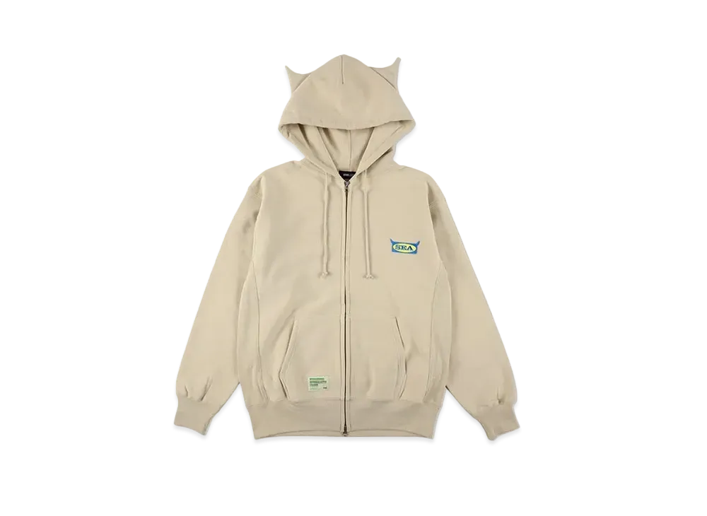 WIND AND SEA Zip Up Horn Balaclava Sweatshirt "Beige"