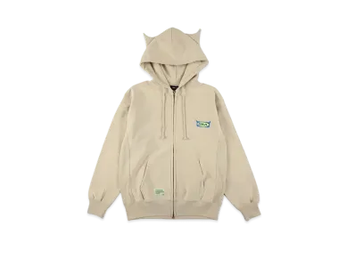 WIND AND SEA Zip Up Horn Balaclava Sweatshirt "Beige"