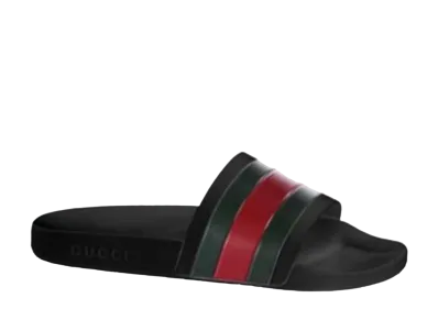 Gucci Rubber Slide Sandal "Black"