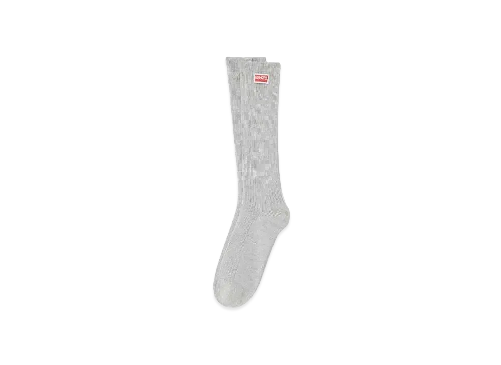 KENZO 'TAG' Cotton Socks "Pale Grey"