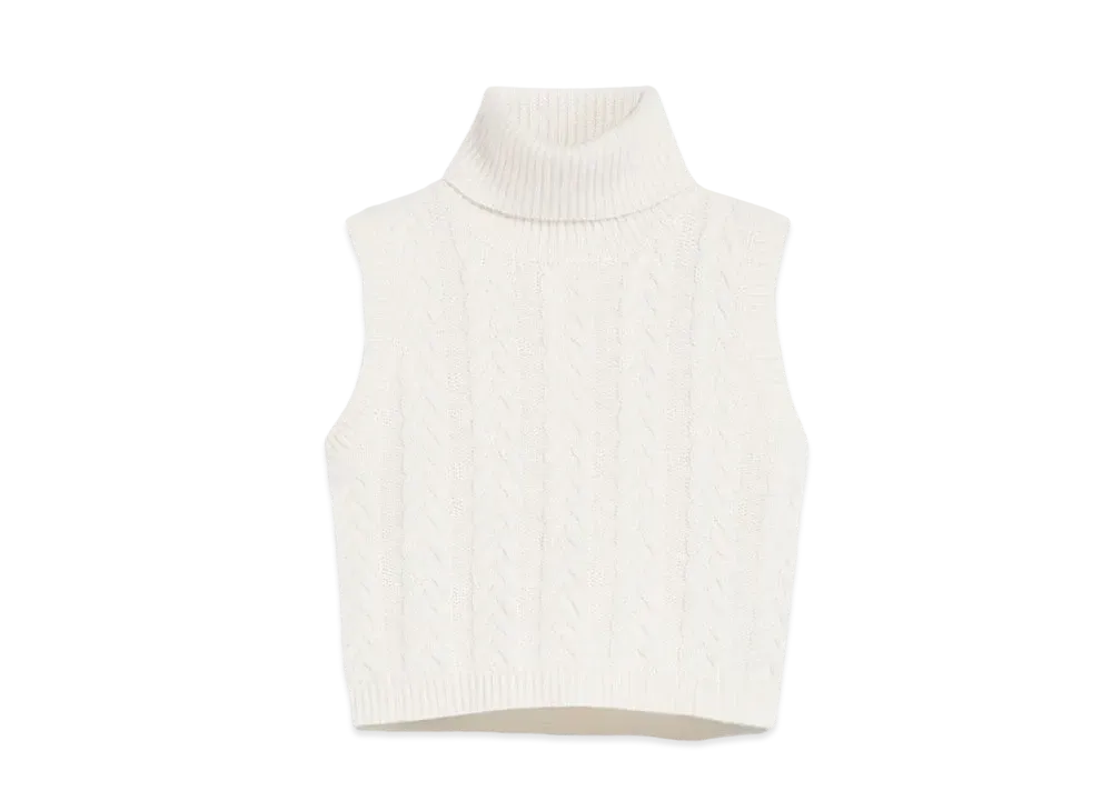 Max Mara Oscuro Wool Cashmere Sleeveless Top "Ivory"