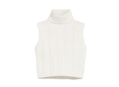 Max Mara Oscuro Wool Cashmere Sleeveless Top "Ivory"