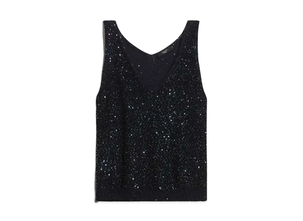 Max Mara Narva Sequin Top "Navy"