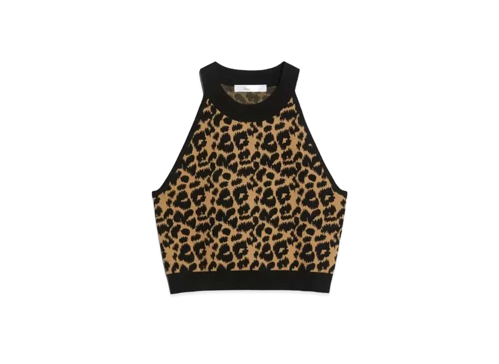 Max Mara Tenna Viscose Jacquard Knit Top "Black"