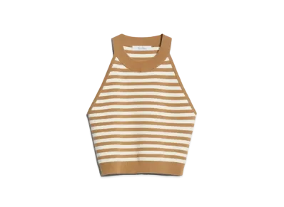 Max Mara Tenna Viscose Jacquard Knit Top "Honey"
