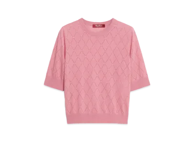Max Mara Patrick Silk Wool Argyle Knit "Peony"