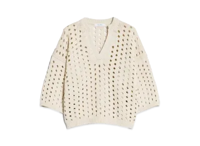 Max Mara Ottuso Pure Cotton Mesh Knit "Ivory"