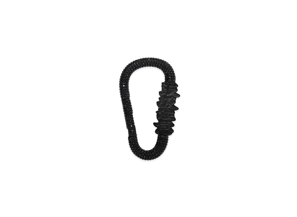 BlackEyePatch Handle with Care Rhinestone Carabiner "Black"