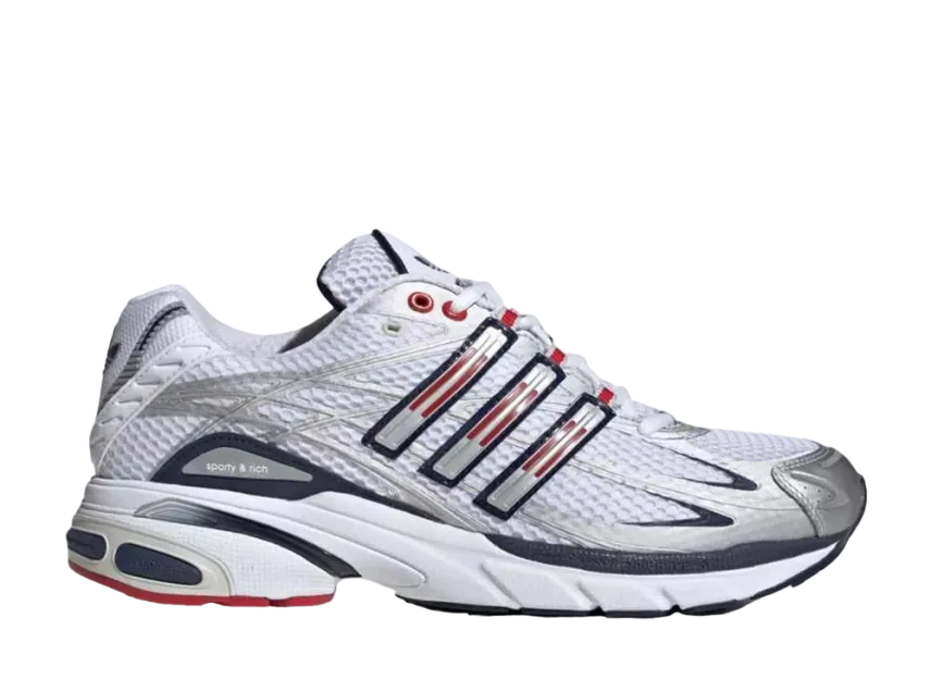 スポーティアンドリッチ × アディダスオリジナルス アディスタークッション "ホワイト/ナイトインディゴ/カレッジエイトレッド"