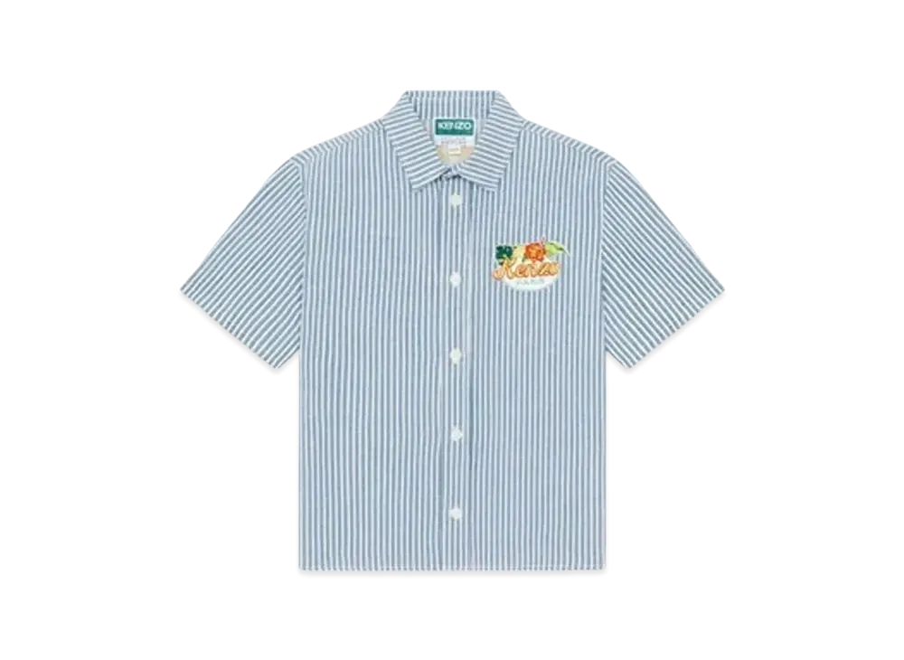 KENZO Short Sleeve Embroidery Shirt "Sky Blue"