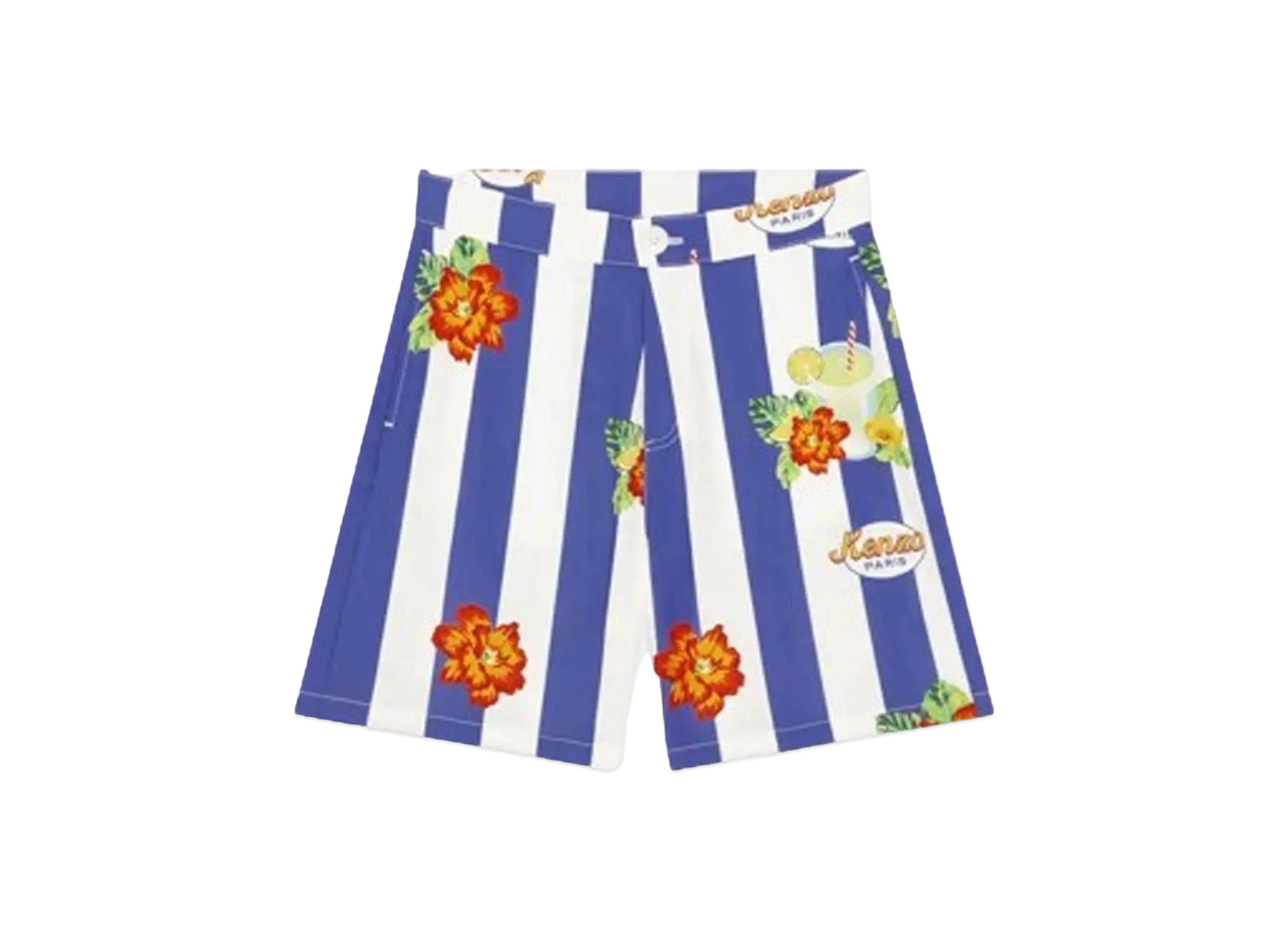 KENZO Cotton Bermuda Short Pants "Electric Blue"