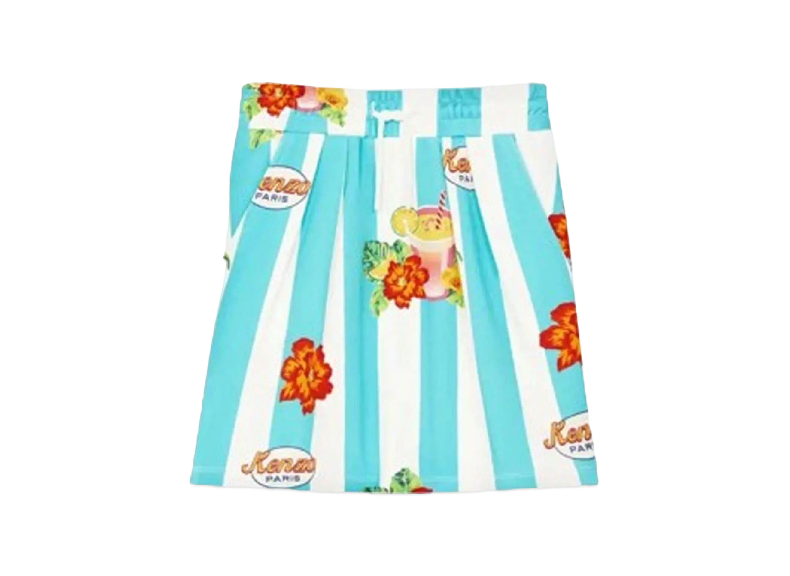 KENZO Cotton Fleece Skirt "Turquoise"