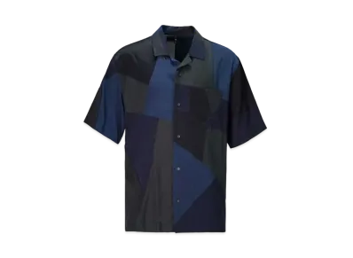 ANREALAGE Panel Patchwork Rayon Shirt "Navy"