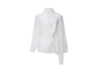 ANREALAGE Dot Organdy Ball Blouse "White"