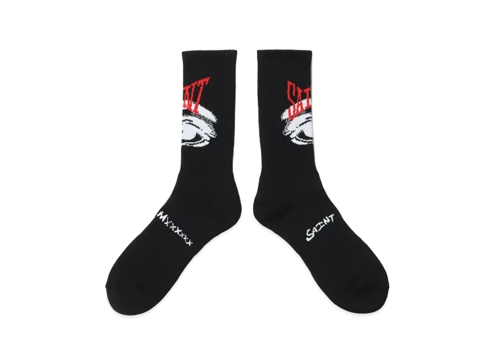 SAINT Mxxxxxx Eyes Socks "Black" (24SS) SM-YS8-0000-100