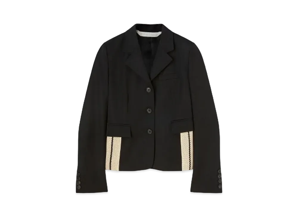 PALM ANGELS Fitted Track Blazer "Black/Off White"