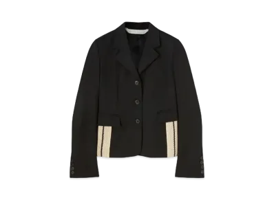 PALM ANGELS Fitted Track Blazer "Black/Off White"