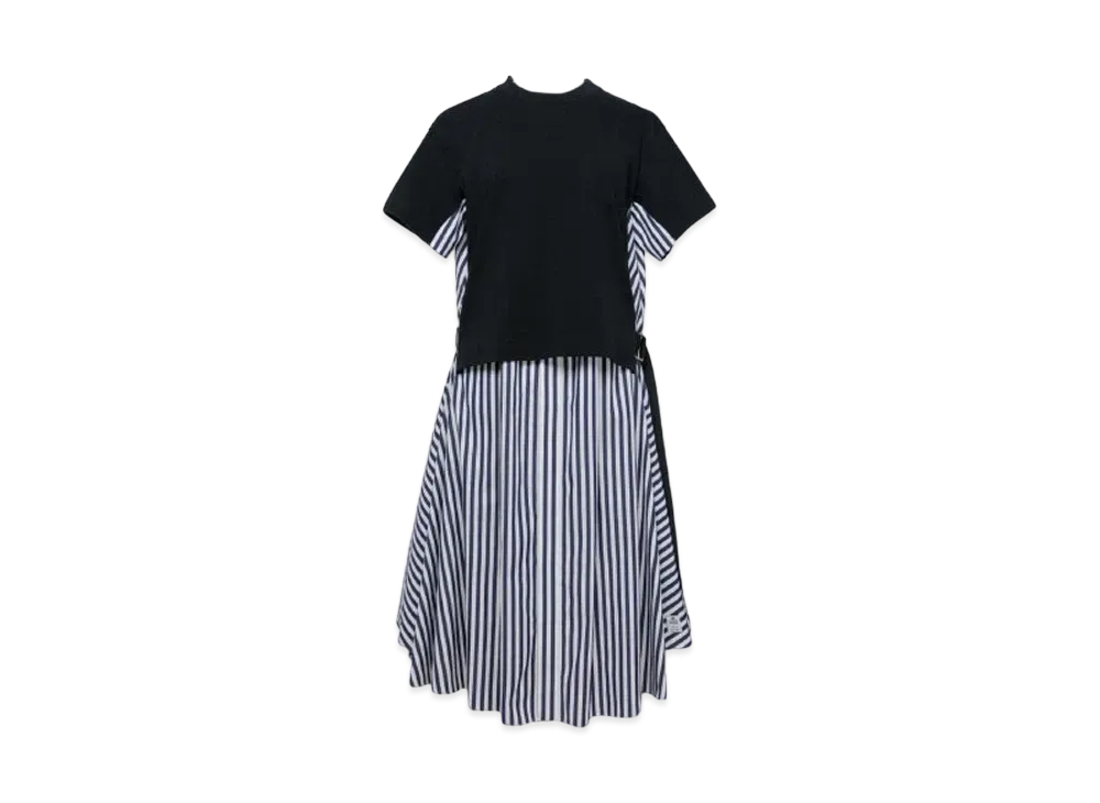 sacai Thomas Mason Cotton Poplin x Cotton Jersey Dress "Navy Stripe"