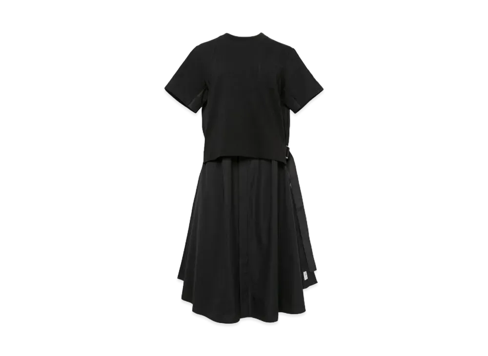 sacai Thomas Mason Cotton Poplin x Cotton Jersey Dress "Black"