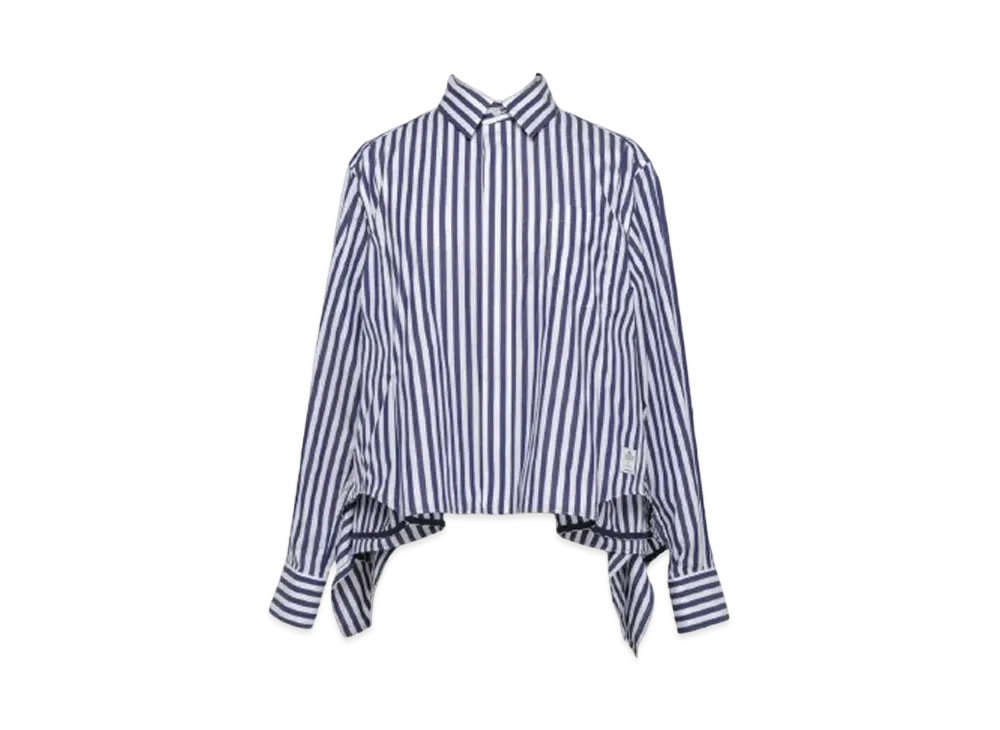 sacai Thomas Mason Cotton Poplin Shirt "Navy Stripe"