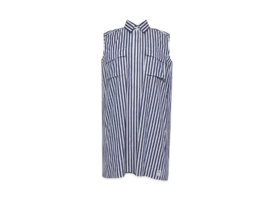 sacai Thomas Mason Cotton Poplin Dress "Navy Stripe"
