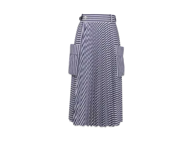 sacai Thomas Mason Cotton Poplin Skirt "Navy Stripe"