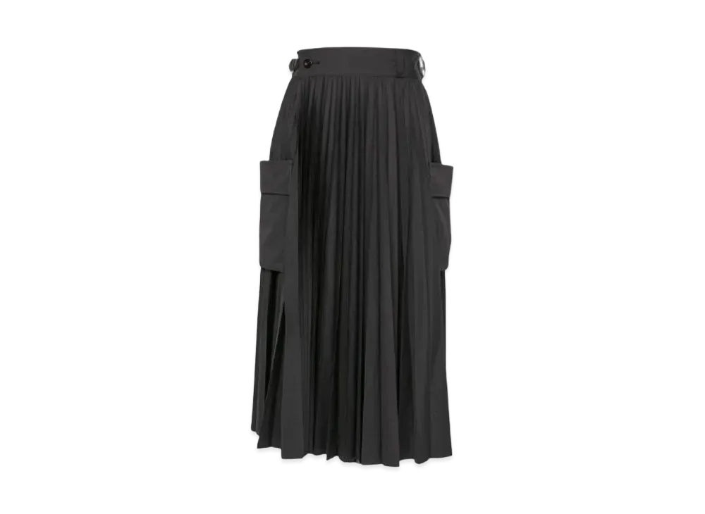 sacai Thomas Mason Cotton Poplin Skirt "Black"