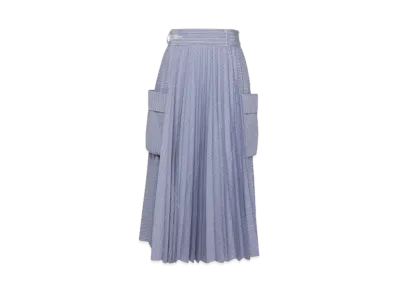sacai Thomas Mason Cotton Poplin Skirt "Light Blue Stripes"