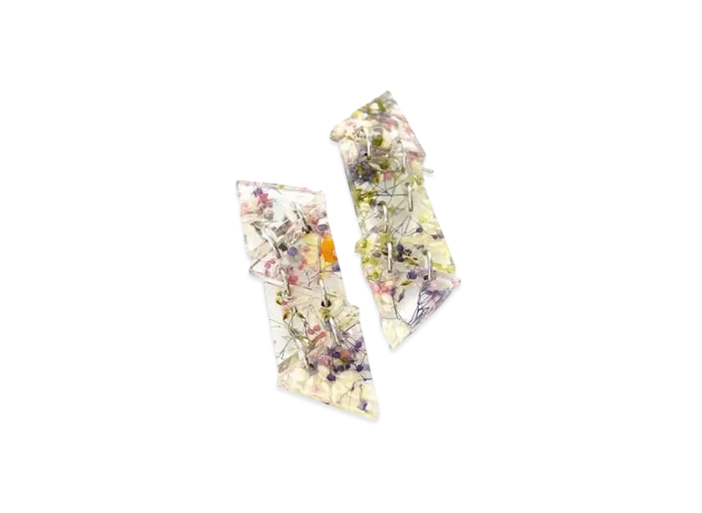 ANREALAGE Flower Polygon Earrings "Colorful"