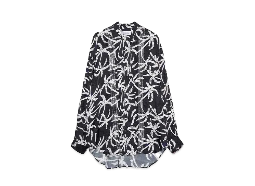 DAIRIKU Spangle Jungle Scarf Tie Shirt "NIGHT JUNGLE"