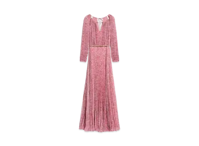 Max Mara Mollet Silk Print Pleated Dress "Peony"
