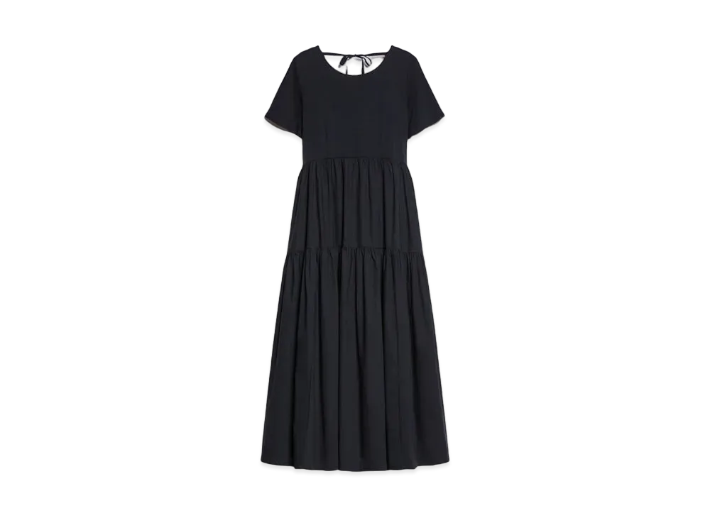 Max Mara Palmyra Jersey Poplin Long Dress "Navy"