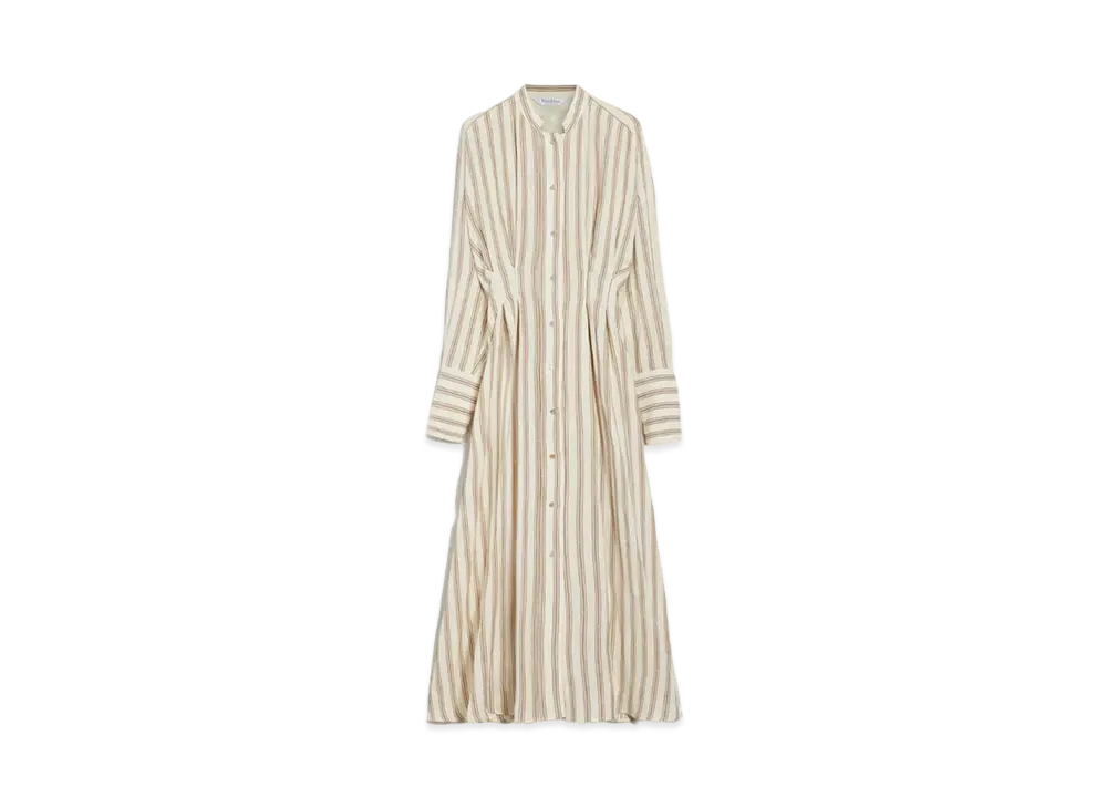 Max Mara Yore Pure Linen Long Dress "White"