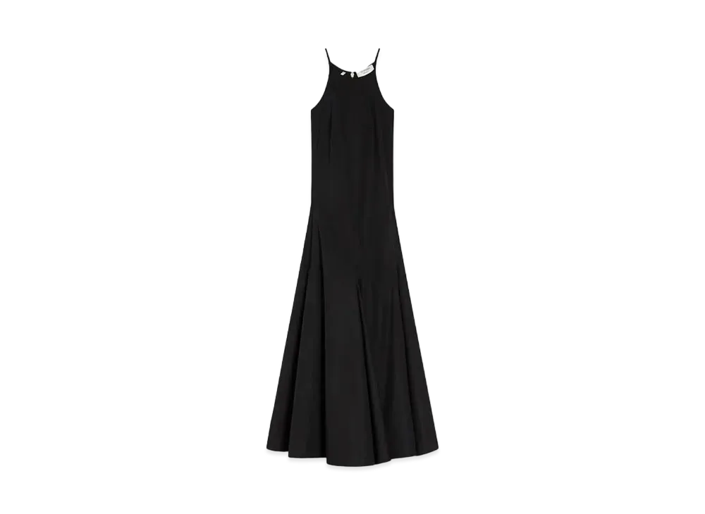 Max Mara Cactus Pure Cotton Poplin Long Dress "Black"