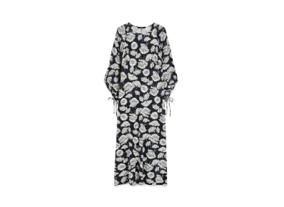 Max Mara Yellow Jersey Print Dress "Navy"